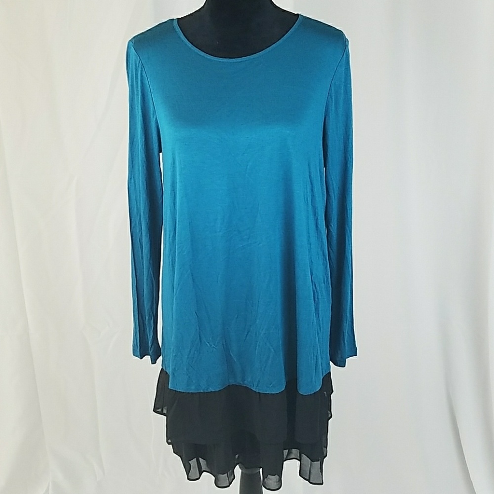 Kensie women medium chiffon‎ trim tiered pullover